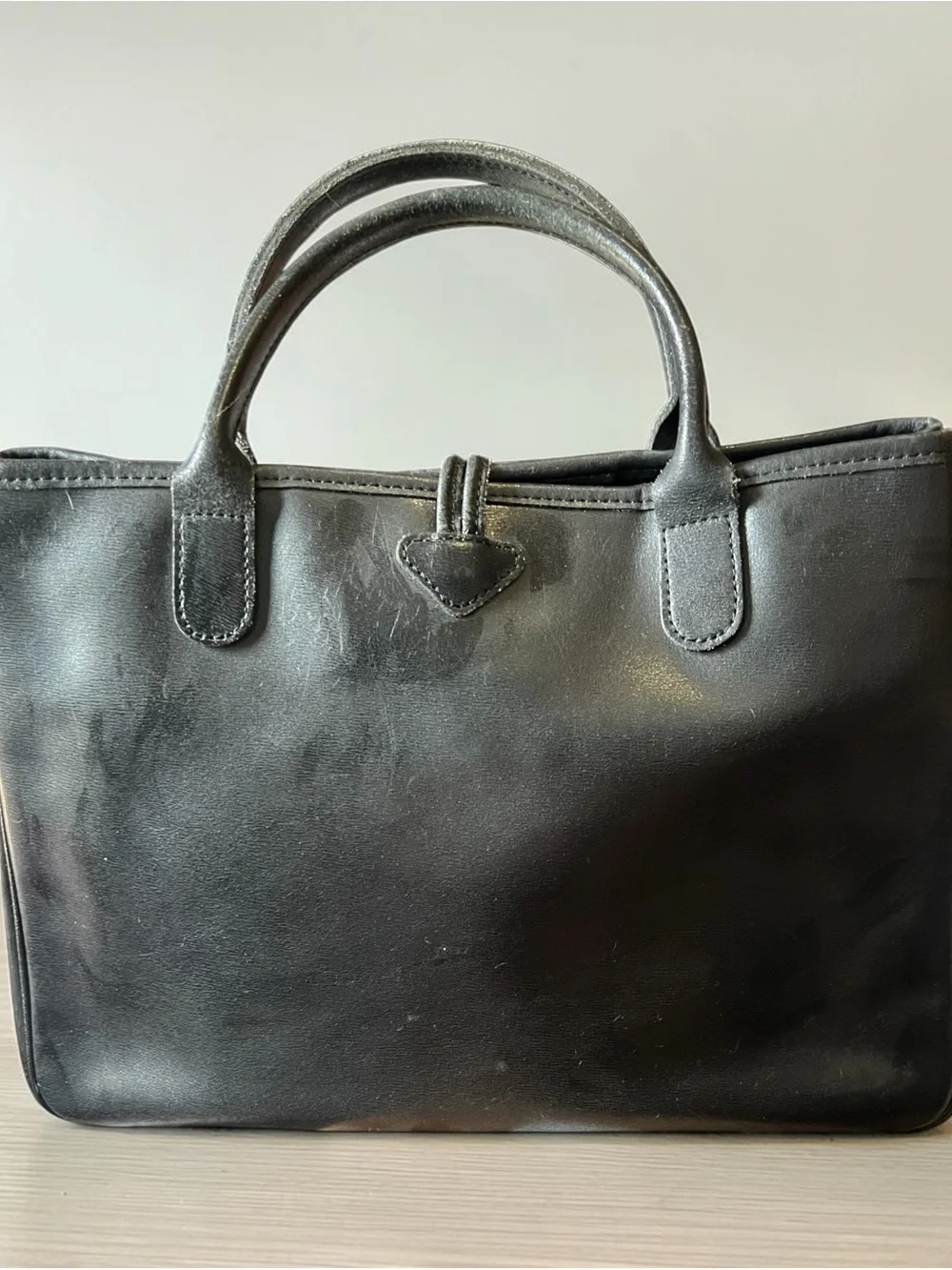 Longchamp Top-Handle Tote with Toggle Accent